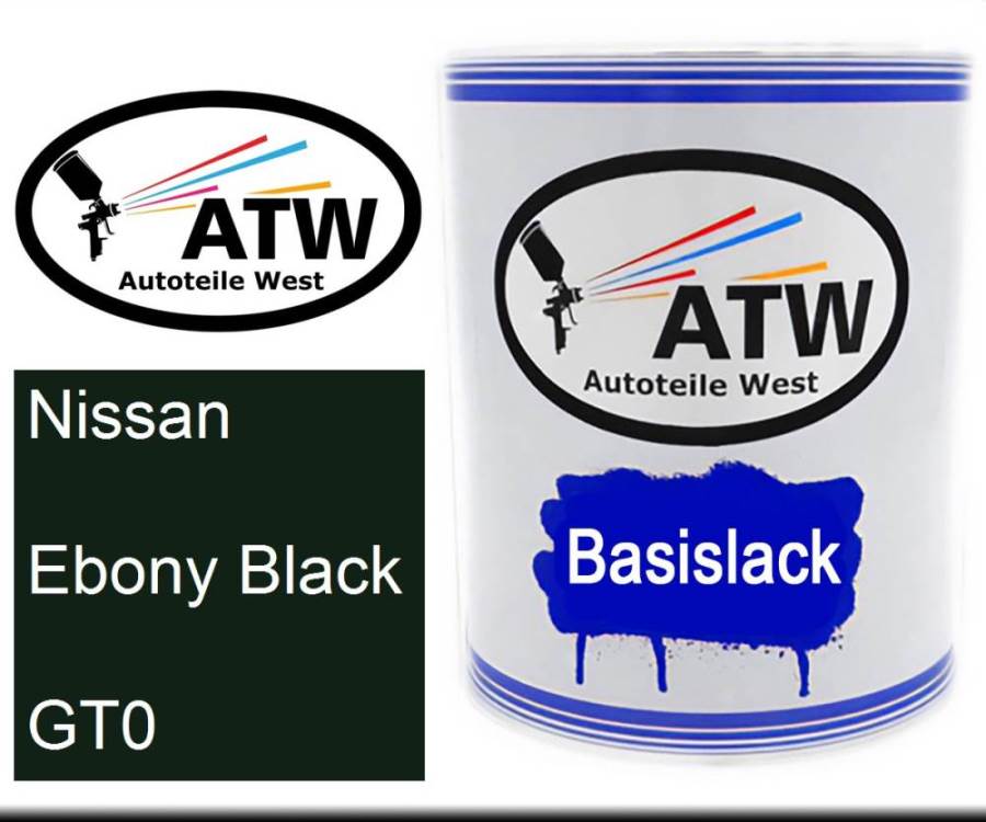 Nissan, Ebony Black, GT0: 1L Lackdose, von ATW Autoteile West.